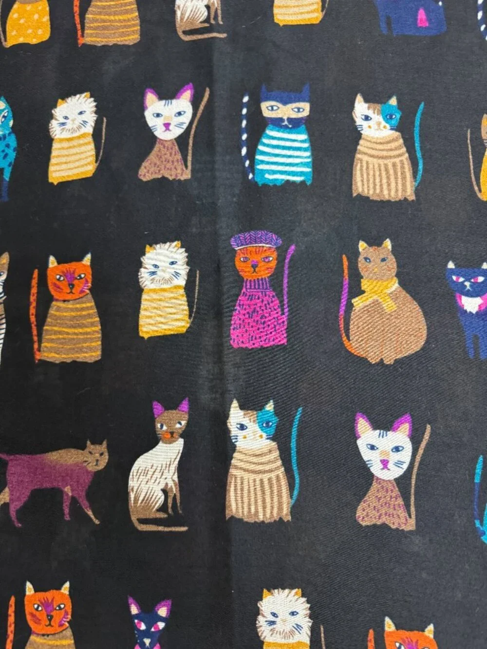 Large Scarf Wrap Colorful Cats 100% Rayon 36